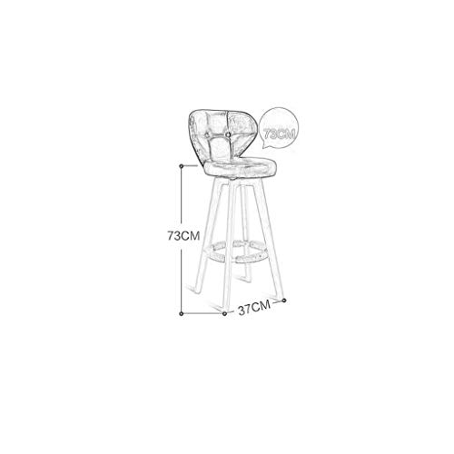 SDFGH Nordic Light Luxury bar Chair Simple net red bar Stool Front Desk Cafe Restaurant Leisure Back high Stool (Color : D)