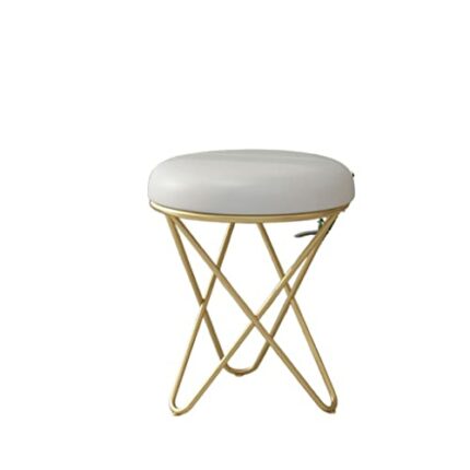 maozi Makeup stool, iron art dressing chair, Nordic small round stool (Color : 3-pack, Size : Talla �nica)