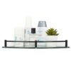 Halyuhn Glass Corner Shower Shelf for Bathroom Wall Mounted, Glass Bathroom Shelf Shower with 6MM Thick Clear Tempered Glass, Glass Shelves for S