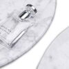 GEOONA Marble Wall-Mounted Corner Shelf,Bathroom Corner Shower Shelf，White Marble Corner Shelf Polished 9"X9"，Round Edge(Carrara White) (Carrara