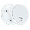 B Beauty Planet 25X Magnifying Mirror with Suction Cups Set for Easy Mounting, 25X 6IN & 10X 3.5IN Travel Magnified Mirror,Close Up Mirror for Pr