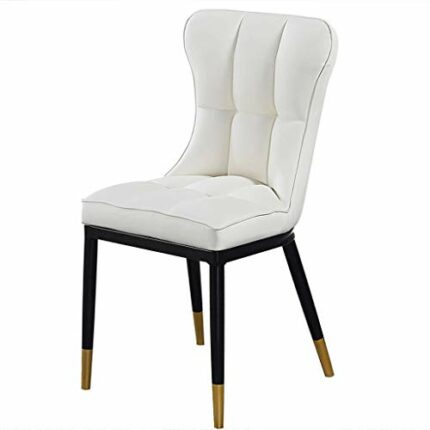 dining chair Kitchen Dining Room Furniture Chairs Soft Padded Seat And Backrests Dining Chairs Water Proof Leather Chairs With Black Metal Legs (