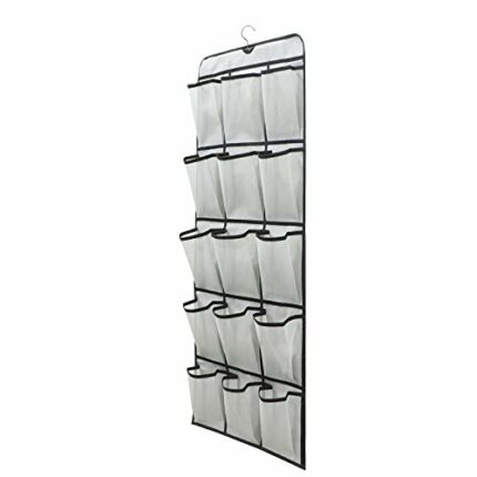 Zimso 30 Pockets Dual Sided Hanging Shoe Organizer Hanging Shoe Shelves , Shoe Hanger Organizer for Closet 43.9 x 43.9 in (Grey)