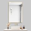 TheiaMo 36"x28" Bathroom Mirror Wall Mounted, Rounded Rectangular Bathroom Vanity Mirror, Framed Bathroom Mirror, 45° Beveled Edge Polished Frame