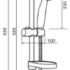 VeeBath Beta Round Shower Kit Includes Bar Riser Rail/Shower Hose and Soap Dish