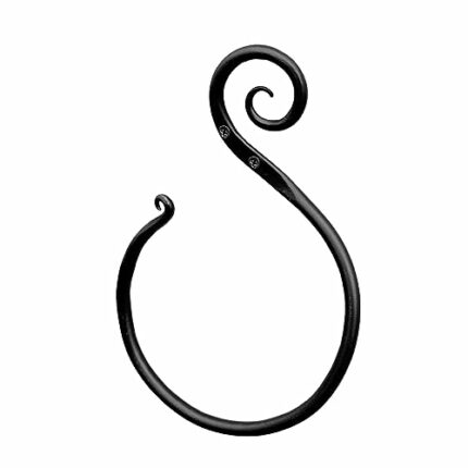 Hand Forged Spiral Towel Ring Wrought Iron Handmade Wall Mounted Hand Towel Holder Modern Farmhouse Kitchen Towel Ring Black Antique Finish Heavy