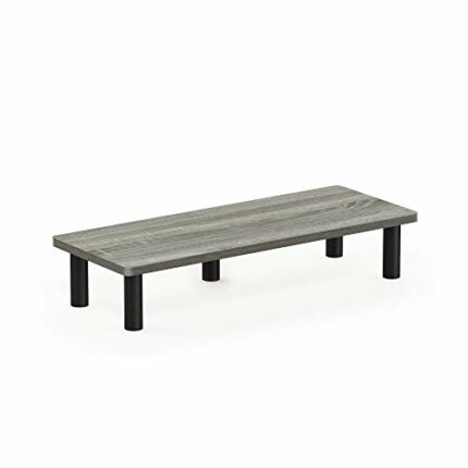 Furinno Monitor Stands, Wood, French Oak Grey/Black, one size