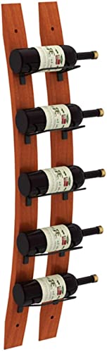 Wall-Mounted Hanging Shelf Wine Rack Bottle Holder,Wine Storage Wall Racks 5 Bottles Wine Holder Farmhouse Wall Decor for Kitchen Dining Room Bar