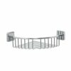 Tiger Onu Corner Shower Basket, Stainless Steel, Chrome, 21.8 x 8.4 x 21.8 cm