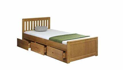 Cloudseller MISSION SINGLE BED 3 FT CAPTAIN-3DRAWER IN HONEY