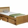 3'0 Single Mission Storage Bed in Honey with 3 Drawer Storage