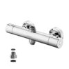 GRIFEMA G17005 Thermostatic Shower Mixer Bar Two Outlet, Wall Mounted Shower Mixer Tap,Anti-Scald, with TOP 3/4" and Bottom 1/2" BSP, Chrome,Silv