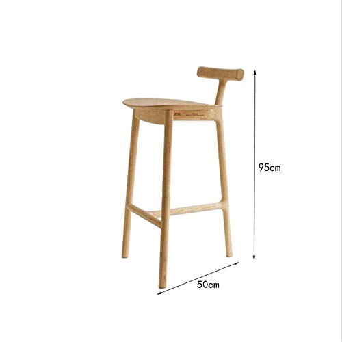 DINGZZ Solid Wood Bar Chair Household High Stool Reception Chair Simplicity Bar Nordic Barstool Backrest Stool Coffee Chair