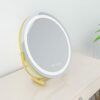 MIQU Makeup Mirror with lights,Magnifying Lighted Led Mirror, Tri-Fold 1/2/3X Magnification,Free Standing Mirror for Bathroom Counter top, Dressi