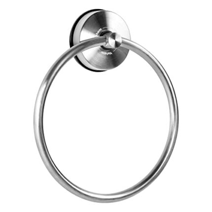 YOHOM Suction Towel Ring Suction Hand Towel Holder Bathroom Stainless Steel Sucker Towel Ring No Drill Vacuum Round Towel Rail Shower Towel Rack