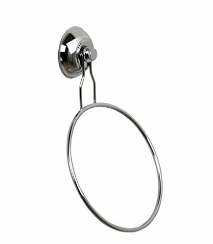 Beldray LA036216 Bathroom Caddy Accessories Towel Ring, Suction Cup Easy Fit, Chrome Plated