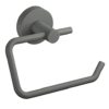 tesa® MOON GREY Toilet Paper Holder, matt grey - Roll holder without lid for industrial style and modern bathrooms - drill-free, incl. adhesive s