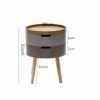 SDFGH Bedroom Small Simple Bedside Table Round Bedside Table, Side Table Double Drawer Bedside Table