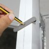 Door Jig Marking Template for a 45mm or 57mm Door Latch, Spindle and Handles Plus Door Edge Centre Finder Pencil and Sharpener, Grey