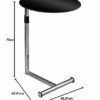 Premier Housewares Mobile Table Overbed Table Chrome Finish Bed Tables Overbed Tables Black Overbed Table Adjustable Height 70 X 45 X 45