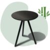 APRTAT Round Side Table,Coffee Table, Modern End Table for Your Living Room,Bedroom,Balcony, Easy Assemble (15.36x19.69inches, Black)