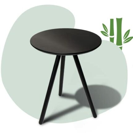 APRTAT Round Side Table,Coffee Table, Modern End Table for Your Living Room,Bedroom,Balcony, Easy Assemble (15.36x19.69inches, Black)