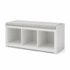 SDFGH 3-Cube Storage Bench Shoe Cabinets Can Sit Shoe Rack Sitting To Change Shoes Convenient and Quick (Color : Argento, Size : Light Grey)