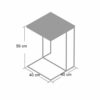ASPECT Alana Wooden Top Side End Laptop Table/Sofa Couch Console Stand, Steel Vintage, 40x40x60 cm