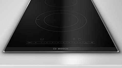 Bosch PKF375FP2E Series 6 Domino Ceramic Hob, 30 cm Wide, PowerBoost Faster Cooking, DirectSelect Intuitive Operation, Comfort Profile Elegant De