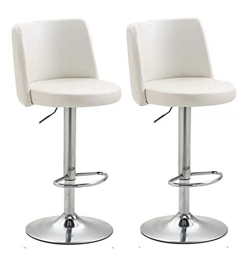 ADEADE Modern Swivel BarStools Bar Stools Set of 2 with Backs PU Leather Bar Chairs Adjustable Counter Height Stools 360° Stool Coffee for Restau