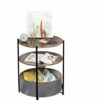 Living Room End Table with Storage Coffee Table and Round Table Narrow Side Table End Table for Living Room Fabric Storage Bag Nordic Style (Wood
