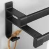 Towel Rack Punch-Free Towel Rails Wall Mounted With Hook For Kitchen Bathroom Hotel Office,Black Double-bar Space Aluminum(Color:70cm)