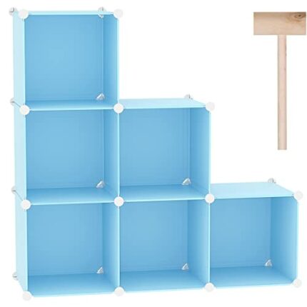 C&AHOME Cube Storage Organizer, 6-Cube Shelves Units, Closet Cabinet, DIY Plastic Modular Book Shelf, Ideal for Bedroom, Living Room, Office, 36.
