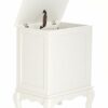 Premier Housewares Garden Storage MDF White Finish Bedside Table Outdoor Storage Box Garden Storage Box Waterproof Large Sideboard Storage Cabine