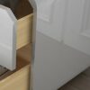 FRDTSG Bedside Table Wood Minimalist Gray Bedside Table, Two-layer Drawer Type Large Capacity Bedside Table