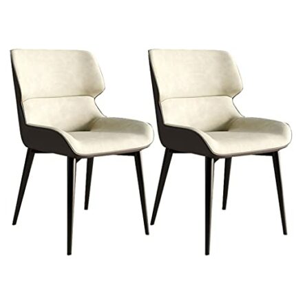 Kitchen Dining Room Furniture Chairs Modern Kitchen Dining Chairs Set Of 2，Water Proof PU Leather Side Chair with Carbon Stee Legs Kitchen Living