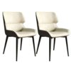 Kitchen Dining Room Furniture Chairs Modern Kitchen Dining Chairs Set Of 2，Water Proof PU Leather Side Chair with Carbon Stee Legs Kitchen Living