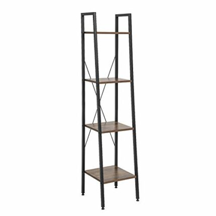 EUGAD Bookcase Heavy Duty 4 Tiers Garage Shelf Industrial Shelves Ladder Shelf Free Standing, Vintage