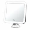Fancii 10x Magnifying Lighted Makeup Mirror - Daylight LED Travel Vanity Mirror - Compact, Cordless, Locking Suction, 163mm Wide, 360 Rotation, P