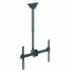 Allcam Single Heavy Duty TV Bracket Ceiling Mount w/Tilt +/- 25°, Swivel 360°, 6° Level Adjustment, Drop Height 560 to 910mm (20 to 36") suits mo