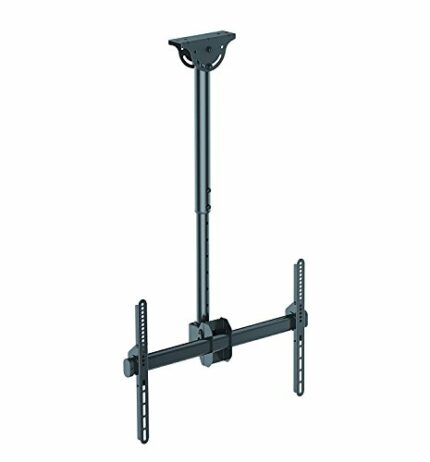 Allcam Single Heavy Duty TV Bracket Ceiling Mount w/Tilt +/- 25°, Swivel 360°, 6° Level Adjustment, Drop Height 560 to 910mm (20 to 36") suits mo