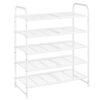Simple Trending 5-Tier Stackable Shoe Rack, Expandable & Adjustable Shoe Organizer Storage Shelf, Wire Grid, Gold