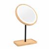 QUANJJ Wooden Desktop LED Makeup USB Charging Adjustable Bright Diffused 360 Rotation Light Up