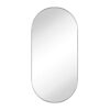 EGHOME Chrome Oval Recessed Bathroom Medicine Cabinet with Mirror Stainless Steel Metal Framed Oblong Pill Shaped Bathroom Cabinet with Mirror 16