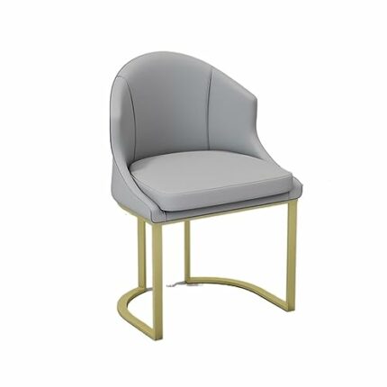 WALNUT Dining Chairs Design Metal Executive Backrest Chair Leisure Ergonomic Kitchen Furniture (Color : Argento, Size : Light Grey)