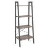 VASAGLE Ladder Shelf, Bookshelf, 4-Tier Industrial Storage Rack for Living Room, Bedroom, Kitchen, Rustic Brown and Black LLS44X