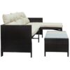 CZDYUF Outdoor Patio 3 Pcs Rattan Wicker Sofa Set， With Lounger Seat, Beige Cushions