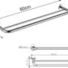 XHALERY Towel Rails Wall Mounted Bath Towel Rack,Wall Mounted Double Towel Rails Bar Stainless Steel Brushed Finish Towel Holder Rod for Bathroom
