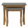 Amazon Brand - Movian Rectangular Nest of Tables, Natural Solid Oak Legs and Grey Color Painted Top, 60 cm x 43 cm x 44.8 cm / 42 cm x 43 cm x 36