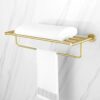 HIGOH Towel Racks,Bathroom Towel Rack Wall Mounted Towel Holder,Nordic Light All Copper Brushed Bath Towel Holder,Modern Simple Brass Towel Rack